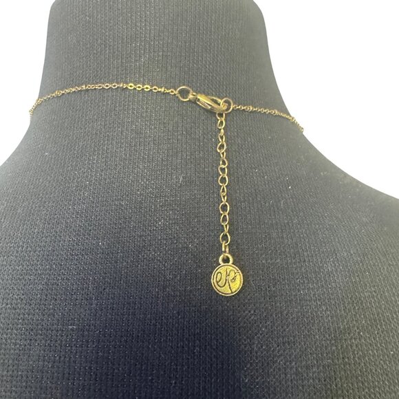 Turquoise Beaded Pendant Gold Chain Necklace 32 Inches Adjustable Lobster Clasp - Picture 4 of 4